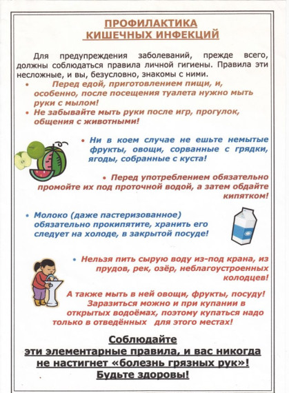 Памятки по профилактике кишечных инфекций. Памятки по профилактике кишечных инфекций.